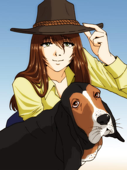 Me and Bowser the basset hound :3